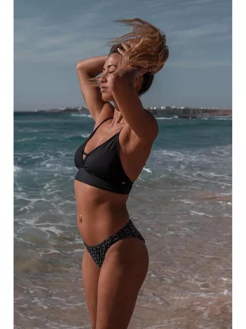 Fundango Sahara V-neck Cami Top női bikini felső fekete színben 6