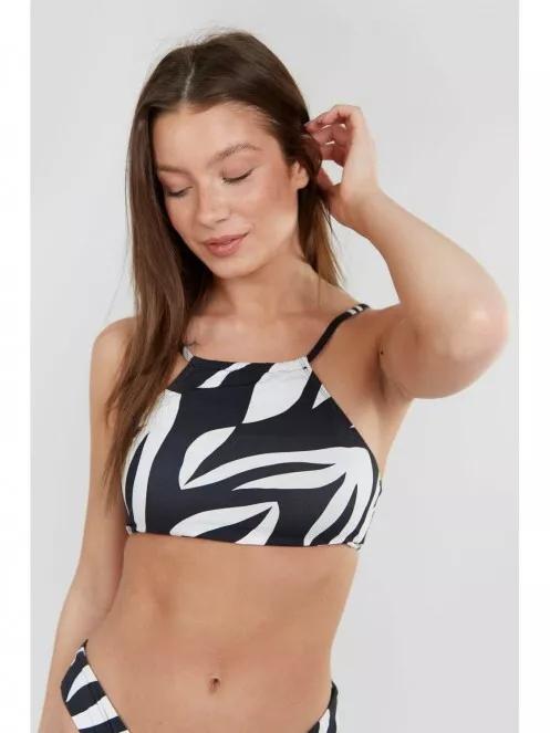 Fundango Hogg High Neck Top női bikini felső fekete színben 2