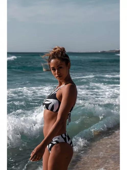 Fundango Hogg High Neck Top női bikini felső fekete színben 6
