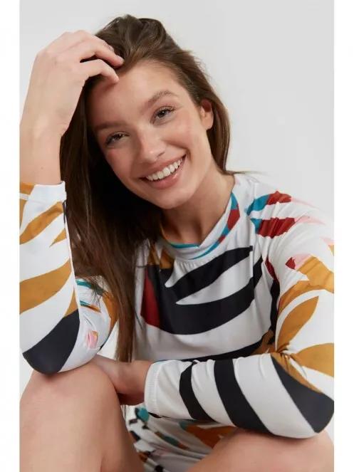 Fundango Joyce Long Sleeve Rashguard női hosszú ujjú lycra fehér színben 4