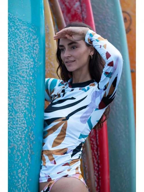 Fundango Joyce Long Sleeve Rashguard női hosszú ujjú lycra fehér színben 7