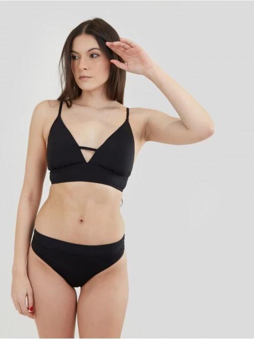 Fundango Sahara V-neck Cami Top női bikini felső fekete színben 2