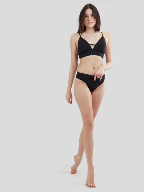 Fundango Sahara V-neck Cami Top női bikini felső fekete színben 4