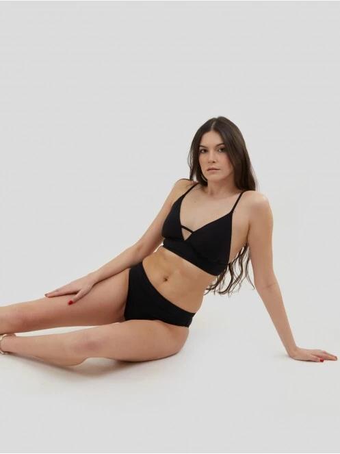 Fundango Sahara V-neck Cami Top női bikini felső fekete színben 5