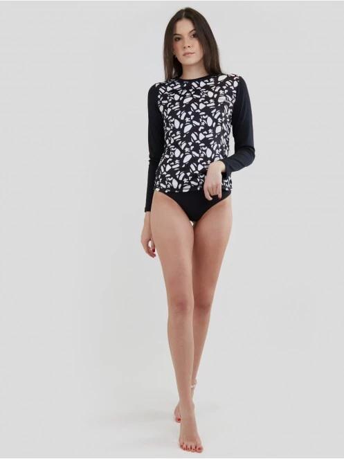 Fundango Loren Long Sleeve Rashguard női hosszú ujjú lycra fekete színben 4