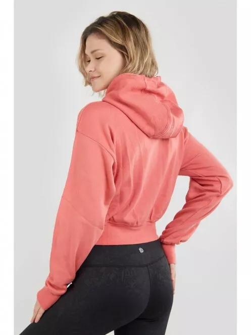 Fundango Draug Crop Hoodie női kapucnis pulóver magenta színben 3