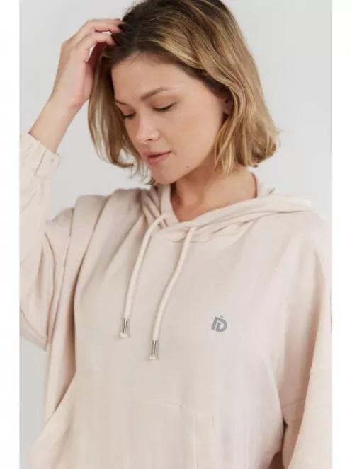 Fundango Echo Loose Hoodie női kapucnis pulóver homok színben 4