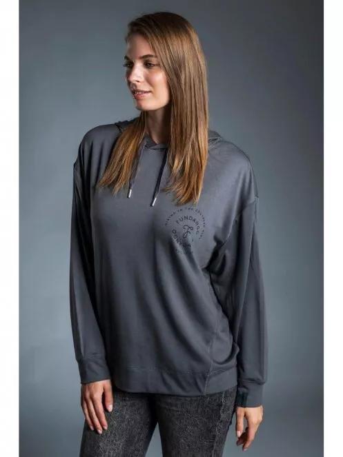 Fundango RICHMOND Hooded Pullover női kapucnis pulóver szürke színben 3