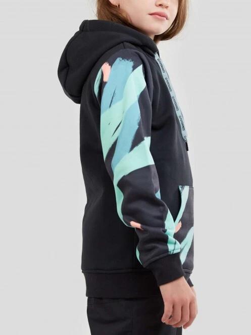 Fundango MYSTIC junior Tech pullover kapucnis pulóver fekete színben 3