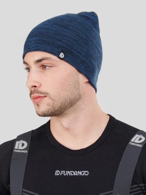 Fundango Asher Beanie férfi kötött sapka kék színben 3
