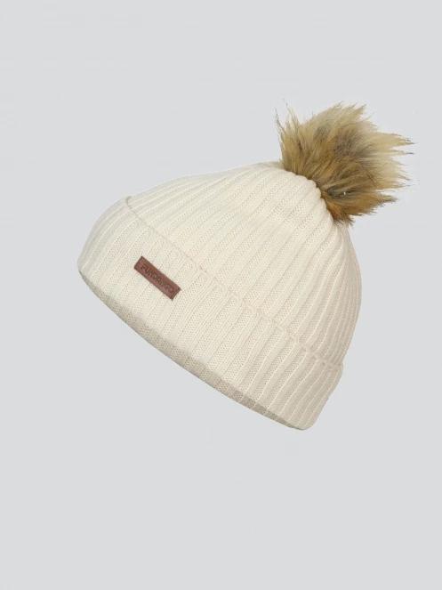 Fundango Merna Beanie női bojtos sapka fehér színben 2