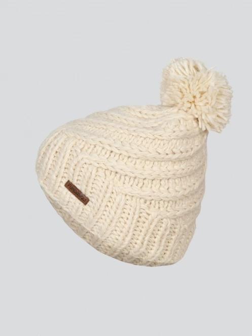 Fundango Glen Beanie női bojtos sapka homok színben 2