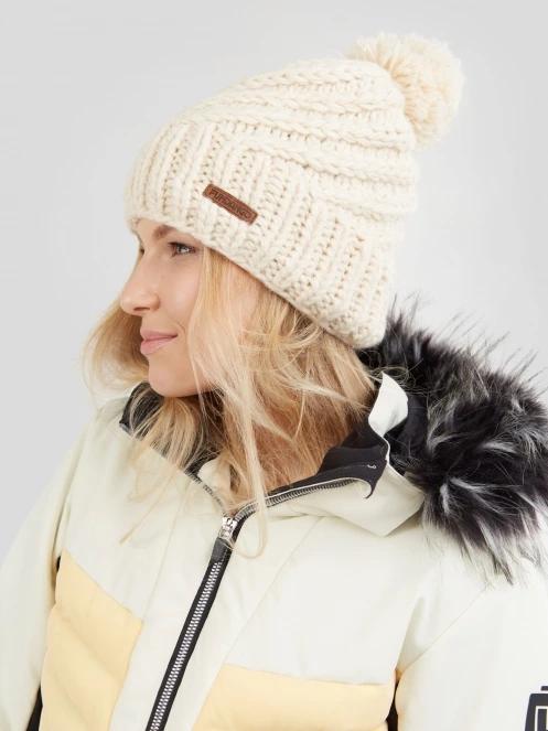 Fundango Glen Beanie női bojtos sapka homok színben 4