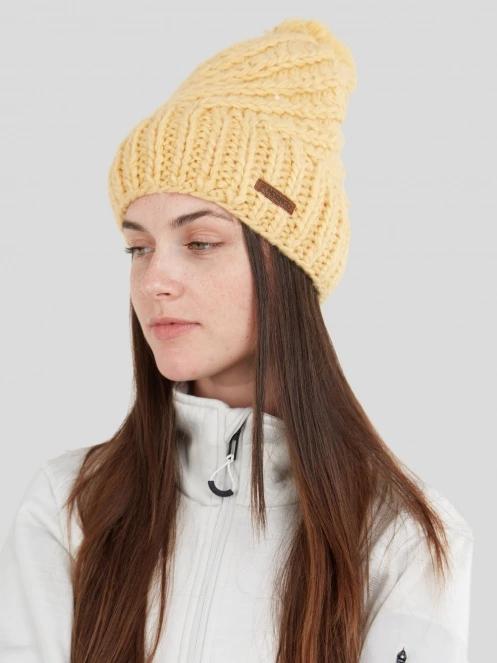 Fundango Glen Beanie női bojtos sapka sárga színben 3