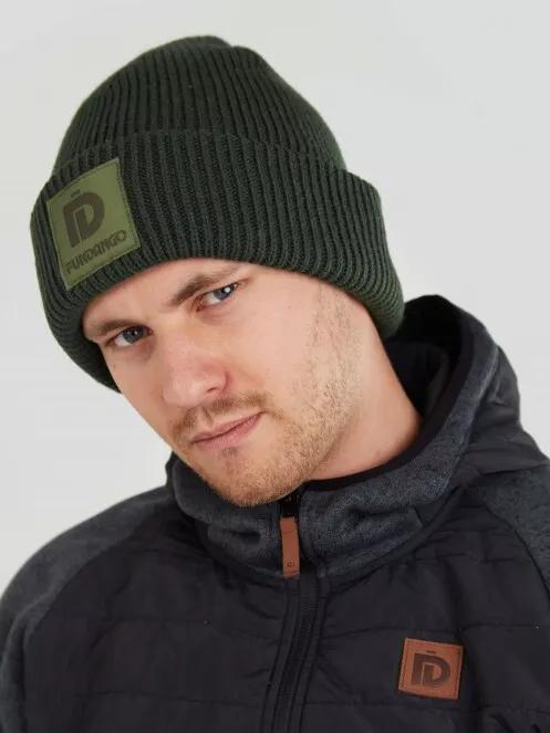 Fundango Elion Beanie kötött sapka oliva színben 3