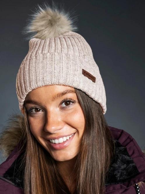 Fundango MERNA Beanie női bojtos sapka fehér színben 3