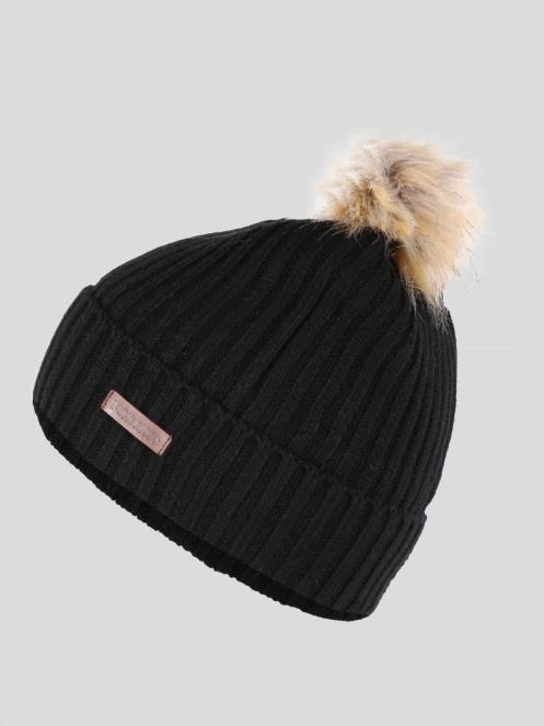 Fundango MERNA Beanie női bojtos sapka fekete színben 2