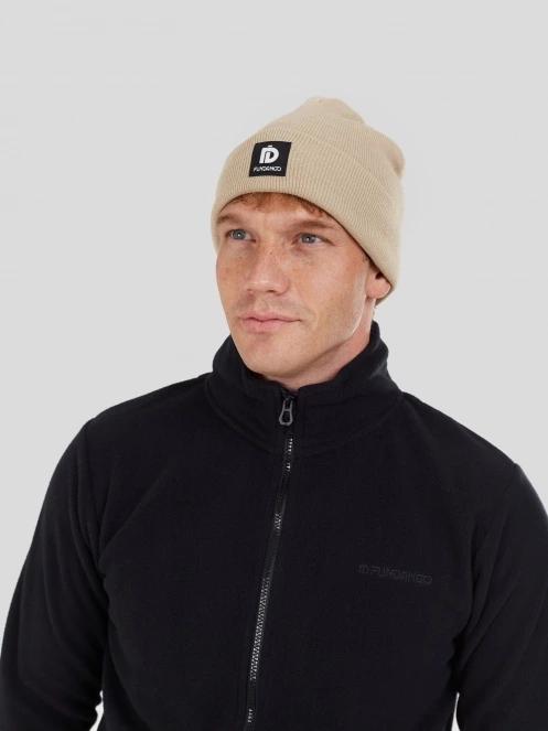 Fundango Kingdom Beanie kötött sapka homok színben 4