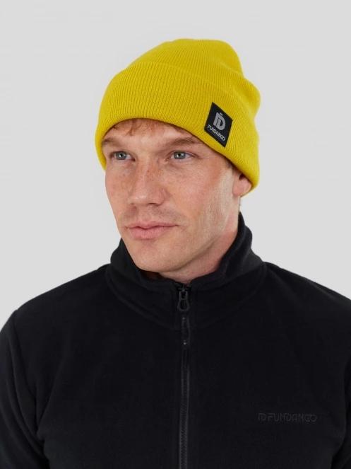 Fundango Nahu Beanie kötött sapka sárga színben 4