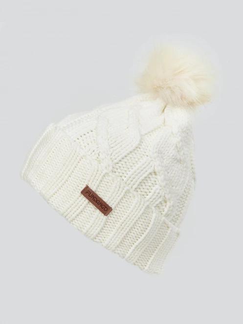Fundango Renna Beanie női bojtos sapka fehér színben 2