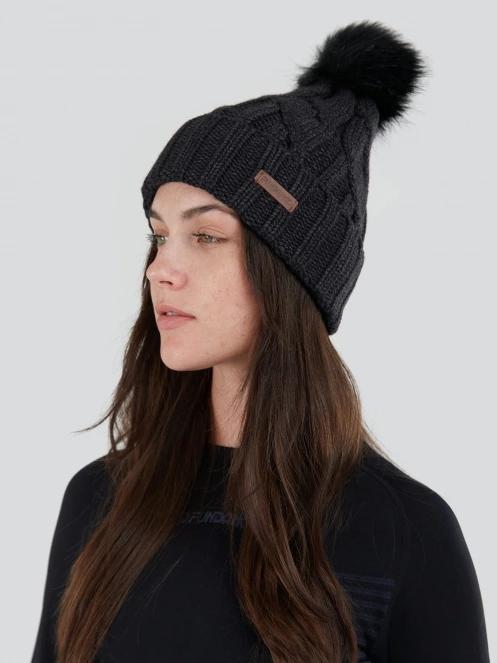 Fundango Renna Beanie női bojtos sapka fekete színben 3