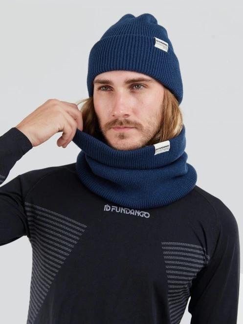 Fundango Tara Neckwarmer férfi csősál sötétkék színben 4