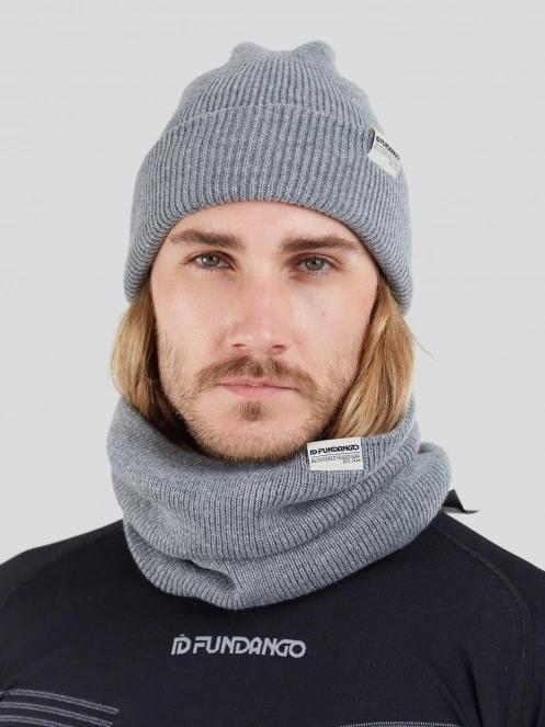 Fundango Tara Neckwarmer férfi csősál szürke színben 4