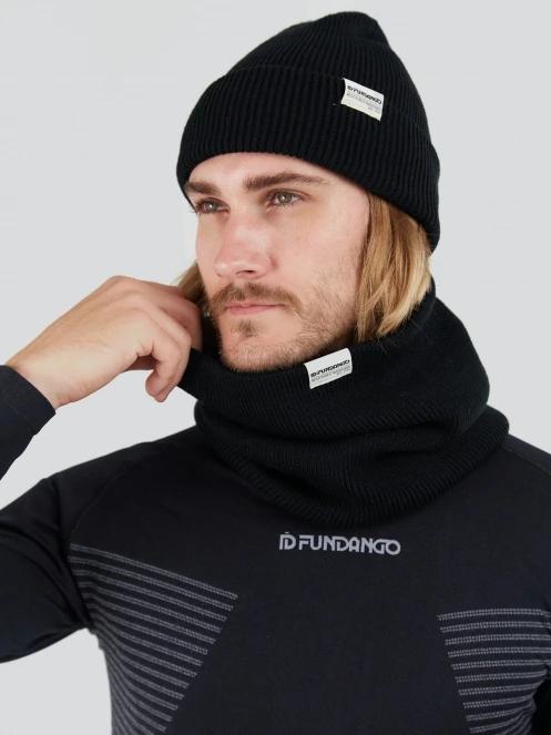 Fundango Tara Neckwarmer férfi csősál fekete színben 4