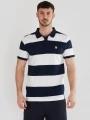 Fundango Incognito Stripe Poloshirt férfi galléros póló sötétkék színben 1