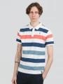 Fundango Incognito Stripe Poloshirt férfi galléros póló piros színben 1