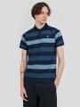 Fundango Incognito Stripe Poloshirt férfi galléros póló sötétkék színben 1
