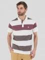 Fundango Incognito Stripe Poloshirt férfi galléros póló barna színben 1