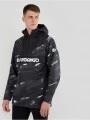 Fundango Salmo Logo Anorak férfi esőkabát fekete színben 1