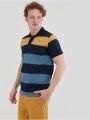 Fundango Incognito Stripe Poloshirt férfi galléros póló sötétkék színben 1