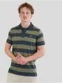 Fundango Incognito Stripe Poloshirt férfi galléros póló oliva színben 1