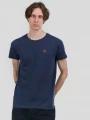 Fundango Jaggy Structured T-shirt férfi rövid ujjú póló sötétkék színben 1