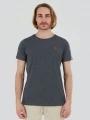 Fundango Jaggy Structured T-shirt férfi rövid ujjú póló szürke színben 1
