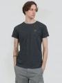 Fundango Jaggy Structured T-shirt férfi rövid ujjú póló fekete színben 1