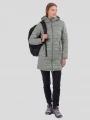 Fundango Nordwave Long Jacket női steppelt átmeneti kabát zöld színben 1