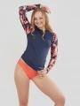 Fundango Joyce Long Sleeve Rashguard női hosszú ujjú lycra sötétkék színben 1
