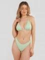 Fundango Innisfil Triangle Jacquard Top női bikini felső zöld színben 1