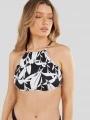 Fundango Hogg High Neck Top női bikini felső fekete színben 1