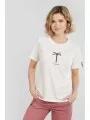 Fundango Bolton T-shirt női rövid ujjú póló homok színben 1