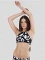 Fundango Hogg High Neck Top női bikini felső fekete színben 1