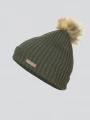 Fundango Merna Beanie női bojtos sapka oliva színben 1